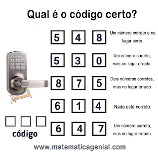 Qual é o código certo? - Adivinhe o código