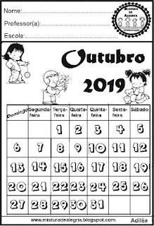Calendário outubro para imprimir