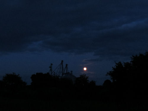 deep blue sky with moon