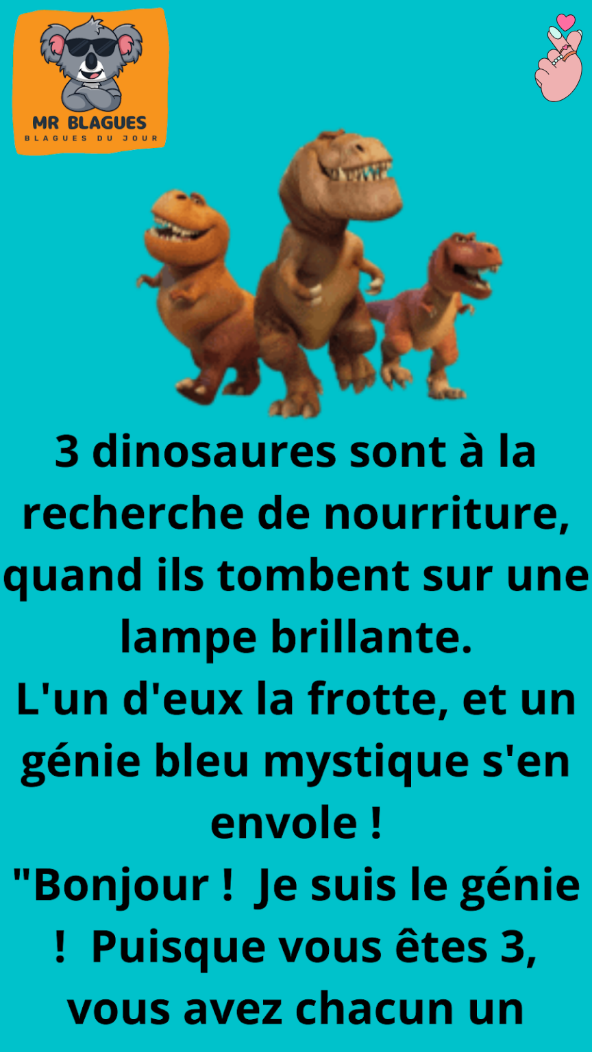 Trois dinosaures font chacun un vœu