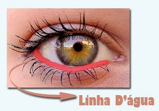 linha de agua dos olhos maquilhar com lápis