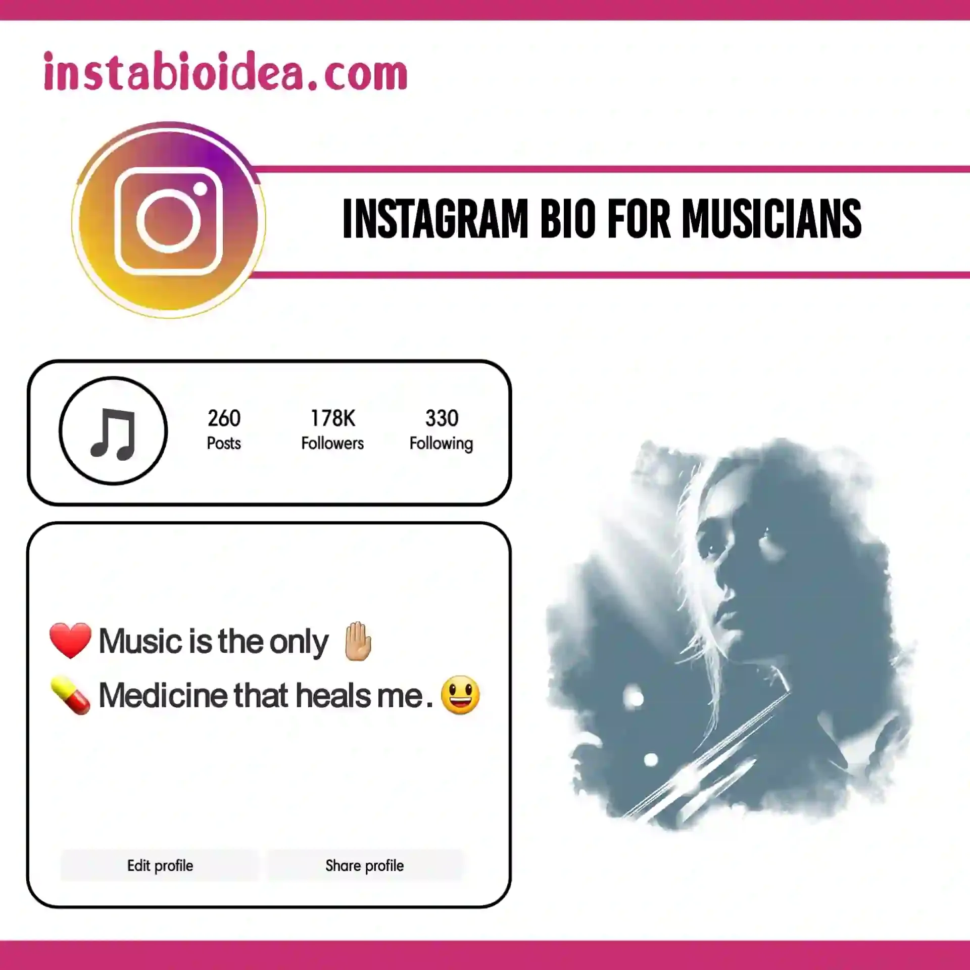 instagram bio for musicians image