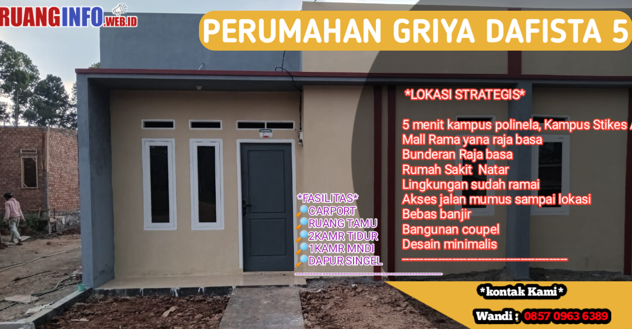 Promo PERUMAHAN SUBSIDI GRIYA DAFISTA 5 NATAR LAMPUNG Hajimena, tunggu apalagi segera MILIKI rumah impian anda bersama kami.