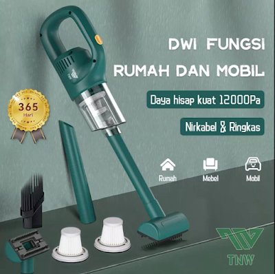 Promo Terbatas: Vacuum Cleaner Portabel 12000Pa - Bersihkan Rumah dan Mobil dengan Mudah!