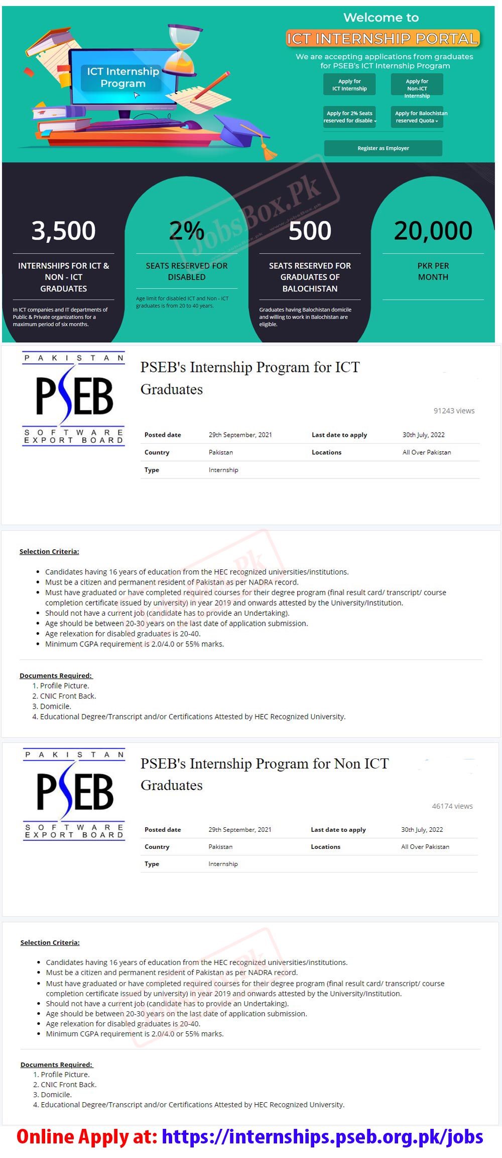 PSEB Internship 2022 - Pakistan Software Export Board PSEB Internships 2022 - https://internships.pseb.org.pk/jobs