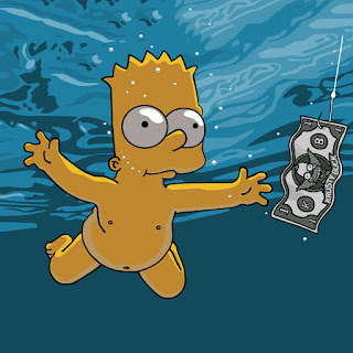 Meme tapa Nevermind Nirvana Bart Simpson