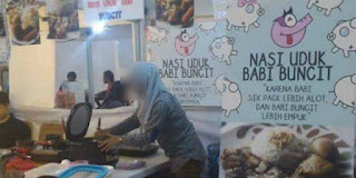 Astagfirullah...Perempuan Berjilbab Ini Jajakan Nasi Uduk Babi