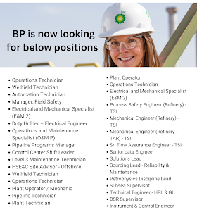  If you’re actively looking for a new opportunity or open for BP 