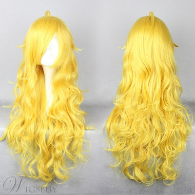 Long Hairstyle Long Curly Yellow Cosplay Wig 30 Inches