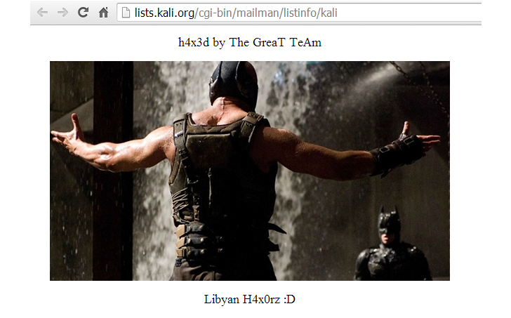 KALI Linux Mailing List Website Hacked By Libyan Hackers