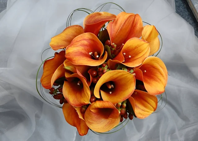 Vibrant Orange Calla Lily Wedding Bouquet