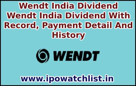 Wendt India Dividend - Wendt India Dividend With Record, Payment Detail And History