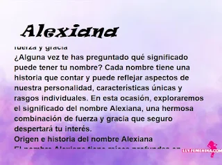 significado del nombre Alexiana