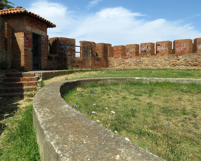 A view of the merlons from inside the Fortezza Nuova, New Fortress, Livorno