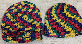 Sweet Nothings Crochet free crochet pattern blog, free crochet pattern for a chemo cap, photo of chemo caps 1,