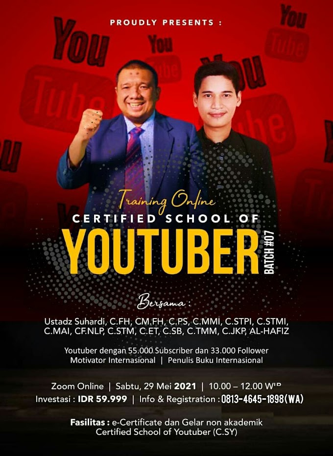 Gelar Non Akademik Certified School Of Youtuber 