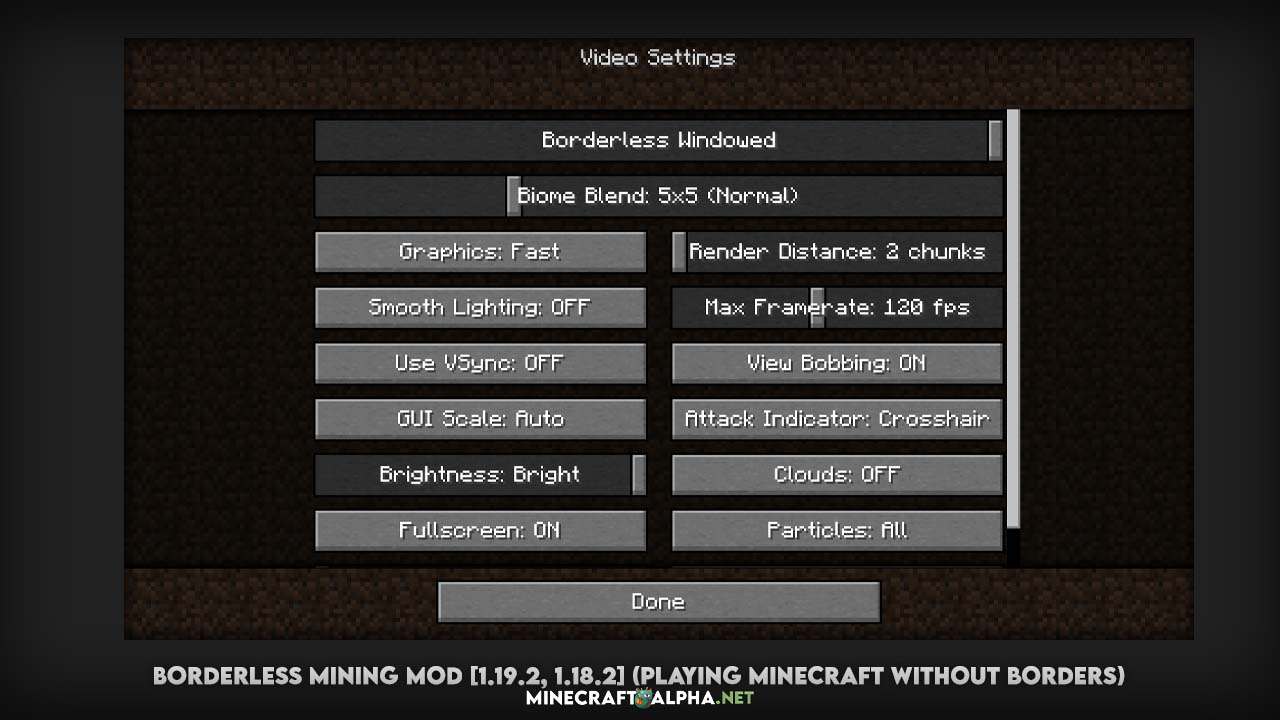 Borderless Mining Mod [1.19.2, 1.18.2] (Playing Minecraft Without Borders)