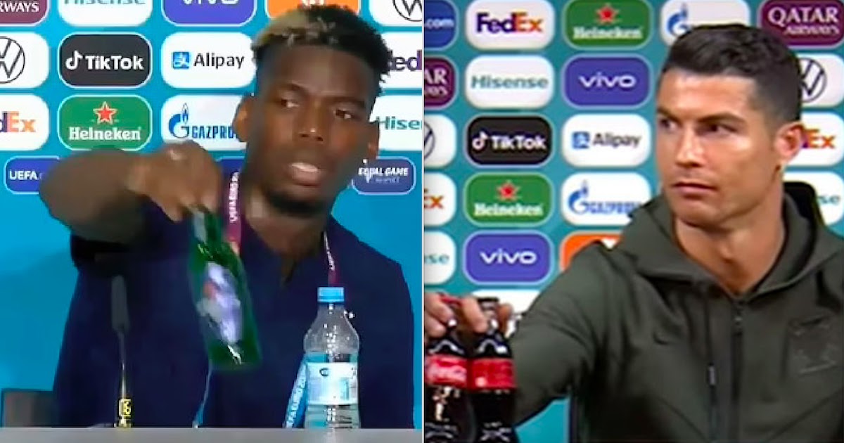 Ronaldo And Pogba Remove Coca-Cola And Heineken Bottles At Euro 2020 Match Conference Causing A Stir On The Financial Markets