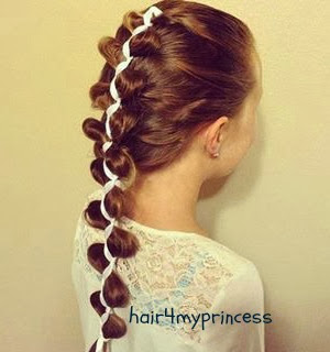 Ribbon Loony French Braid Tutorial princesshairstyles.com