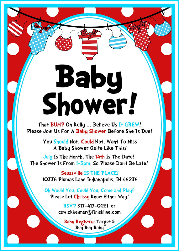 Custom Dr Seuss Baby Shower Invitations The invitation i had custom