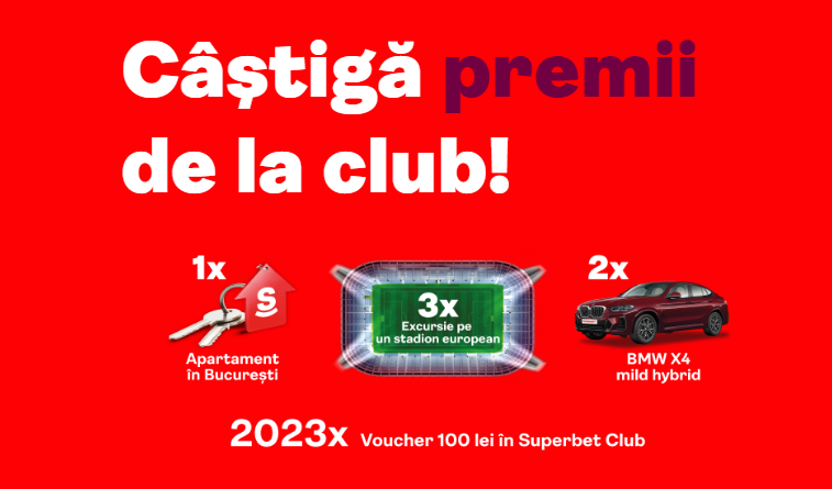 Concurs SUPERBET - Castiga 1x Apartament in Bucuresti sau 2x BMW X4 mild hybrid - 2023