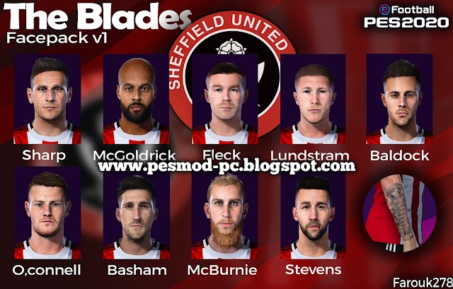 Sheffield United Face Pack V1 For PES 2019 And PES 2020