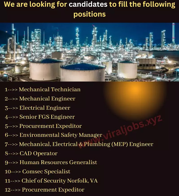 We are looking for candidates to fill the following positions