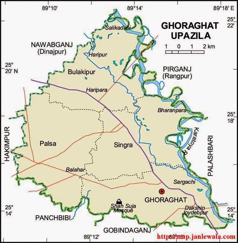 ghoraghat upazila map of bangladesh