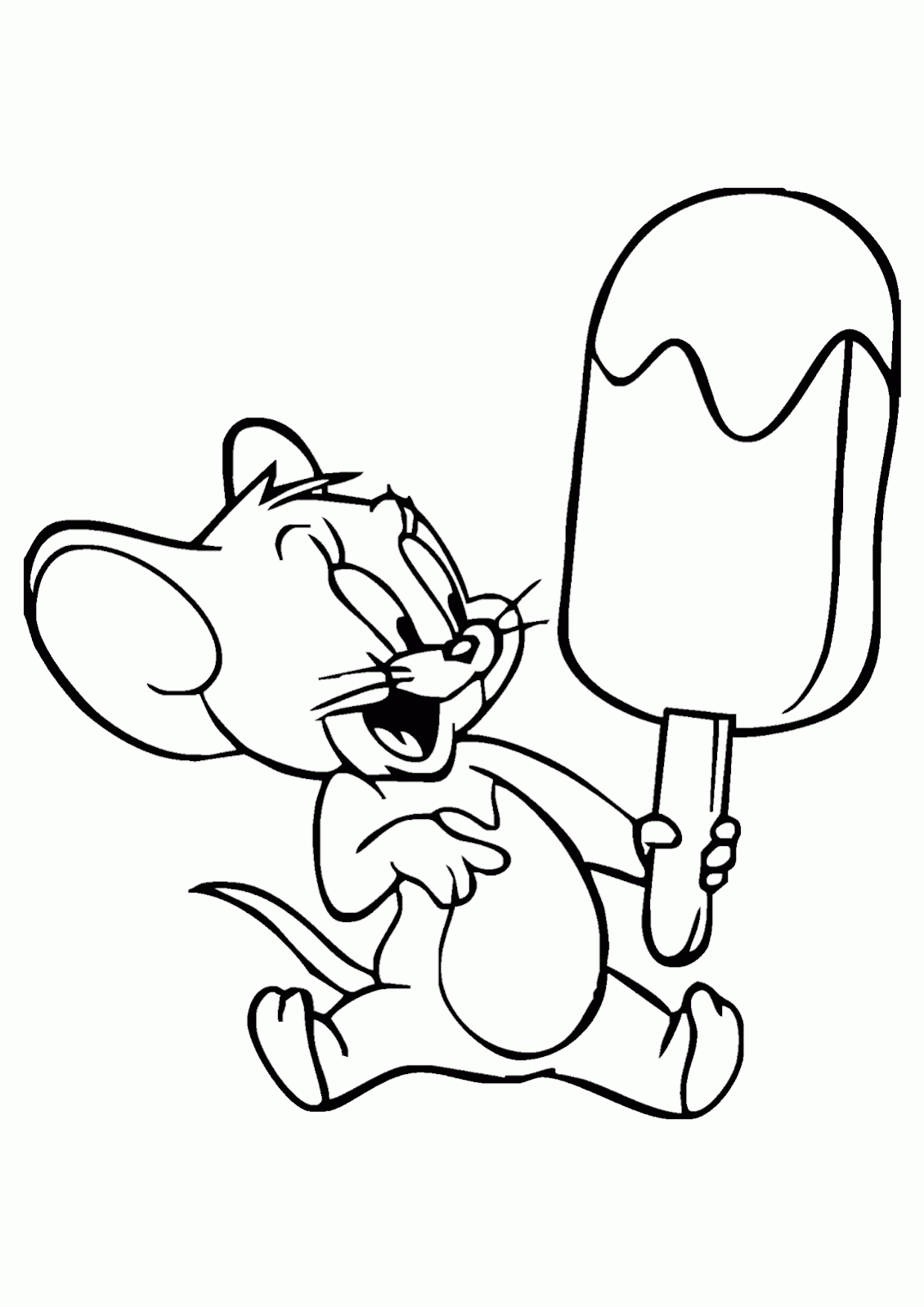 Mewarnai Gambar Jerry Makan Es Krim Tom Jerry