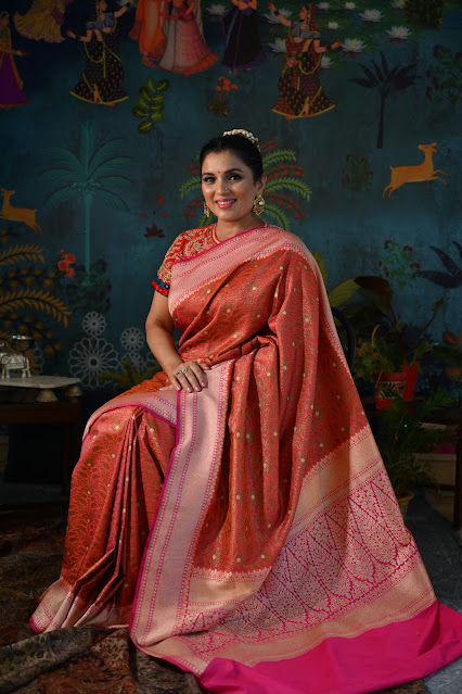 Vintage zari banarasi Ektara silk saree