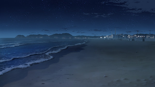 City Beach at Night (Anime Background)