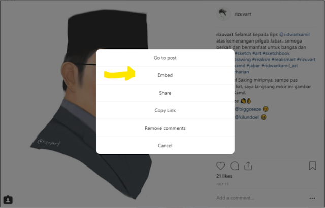 Cara Memasang (Embed) Post Instagram di Website/Blog Post Anda