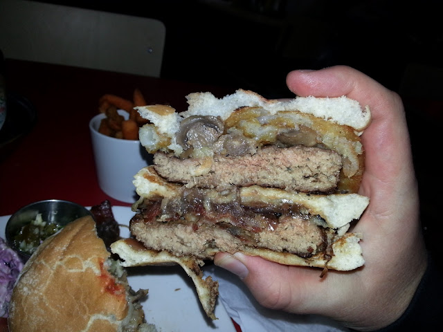 Hockey pucks in a dry bun from Giraffe Burgers & Cocktails