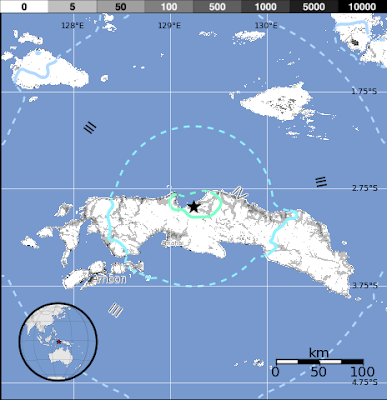 Epicentro sismo 5,6 grados, Seram, Indonesia, 27 de Noviembre 2012