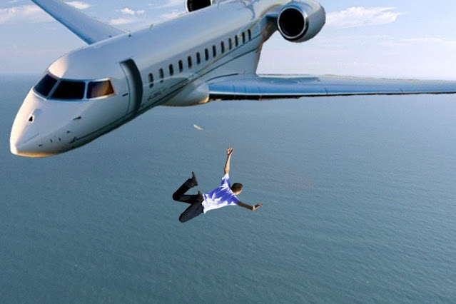 Man falling from plane