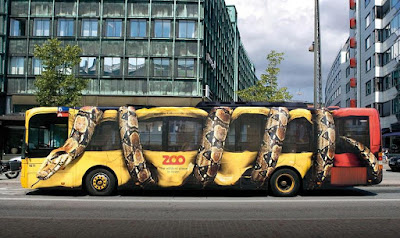 Copenhagen Zoo Snake Bus Advertisement