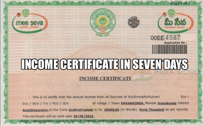 Income Certificate in Telangana