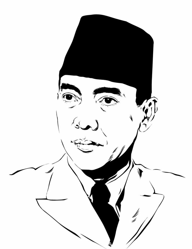  Gambar  Mewarnai  Soekarno Pahlawan  Nasional Indonesia 