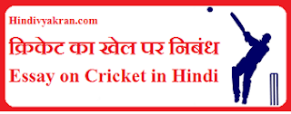 Essay on Cricket in Hindi