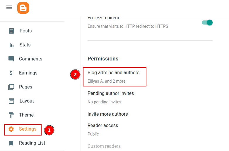Blog admins and authors