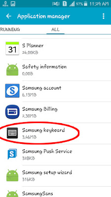 samsung keyboard in application manager