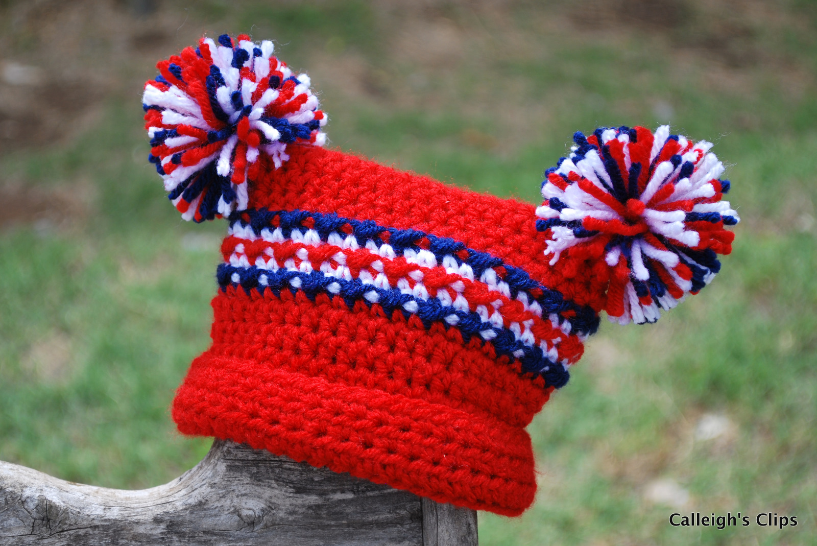 DOUBLE POM POM CROCHET HAT - ALL SIZES | CROCHET/KNITTING