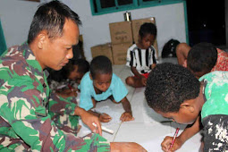Satgas TMMD ke 104 Beri Semangat Belajar ke Anak di Makmakerbo