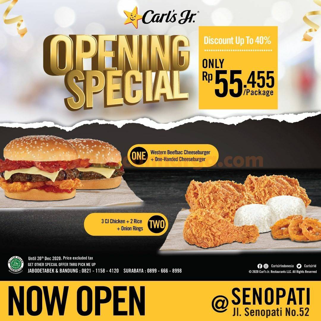 Carls Jr Senopati Opening Promo Paket Spesial Disc 40%