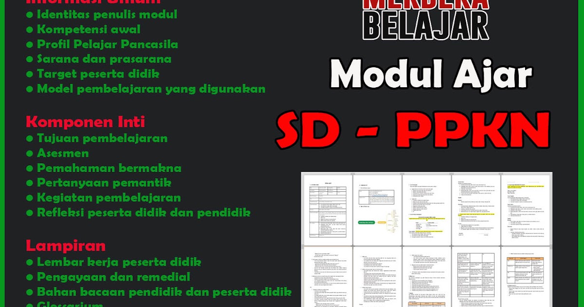 Download Lengkap Modul Ajar Kurikulum Merdeka SD PPKn Sekolah Penggerak