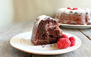 Chocolate Raspberry Swirl Bundt Cake