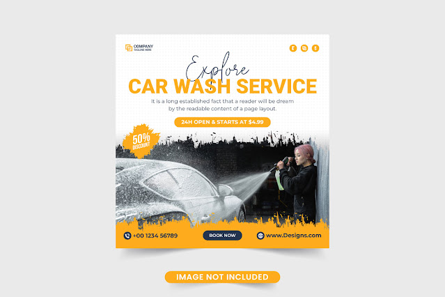Car Wash and Cleaning Service Banner free download