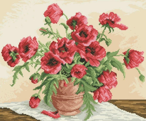 Red Flowers - Free Cross Stitch Pattern