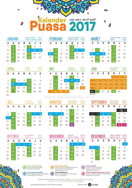 Kalender Puasa Ramadhan 2017