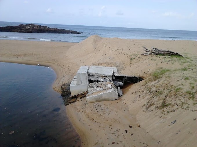 Não sei se é para rir ou chorar  com essa obra na foz do rio Lucaia